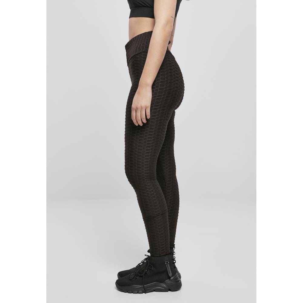 Urban Classics - High Waist Honeycomb Leggings de sport - Noir